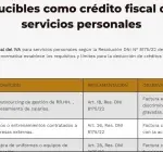 Gastos deducibles como crédito fiscal del IVA para servicios personales